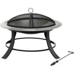 Tepro Feuerstelle Silver City 74 X 50 X 74 Cm (B X H X T) Schwarz/Edelstahl